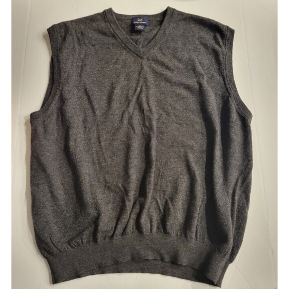 Brooks Brothers 346 Italian Merino Wool V-Neck Sweater Vest XL Grey - Picture 3 of 10